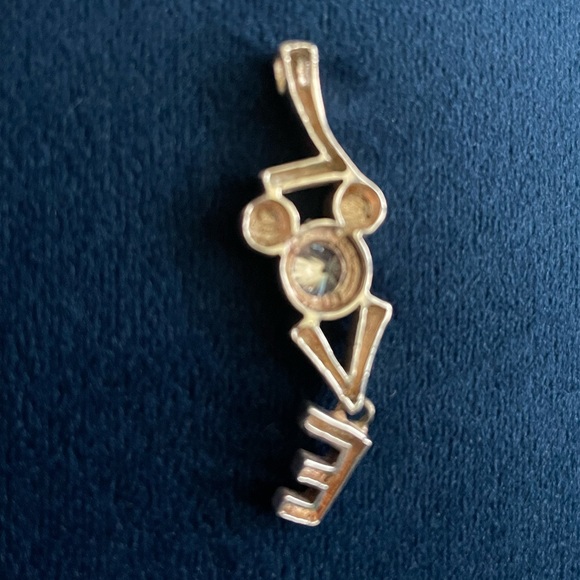 Silver Swarovski “LOVE” Mickey Mouse (as “O”) pendant dangling “E” - Picture 2 of 5